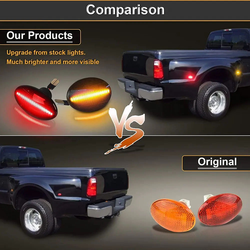 LED Dually Bed anteriore o posteriore Side Fender Marker Light Lamp per 1999 2000-2010 Ford F350 F450 F550 Super Duty Canbus Error Free