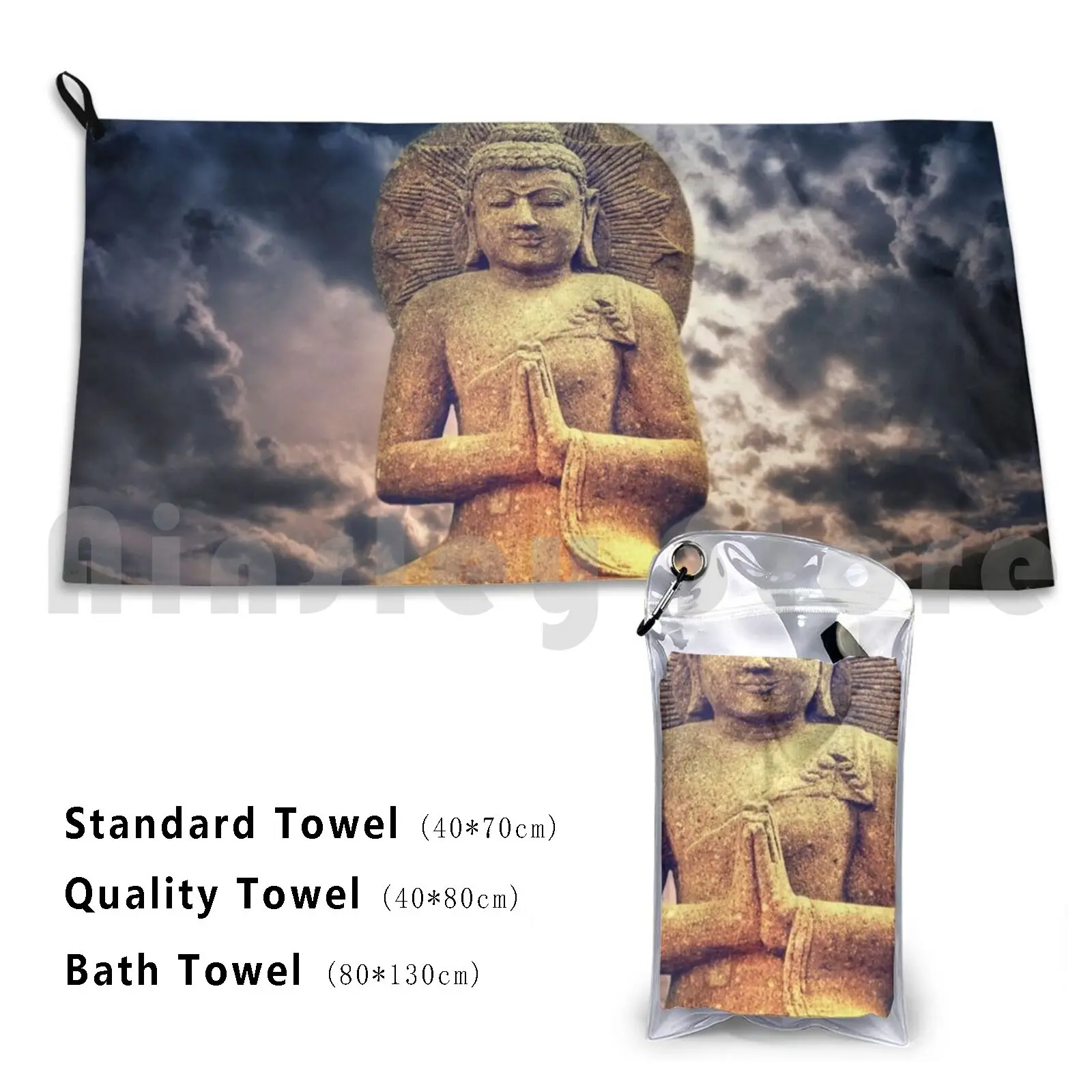 The Buddha Custom Towel Bath Towel Buddha Buddhism Faith Divine Meditation Nature Purity Religion