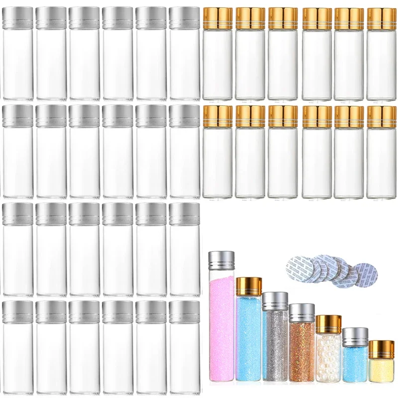 100Pcs Portable 5/8/10/12/15/20/25ml Clear Glass Bottles Gravel Vial Mini Storage Containers For Dried Flowers DIY Decoration