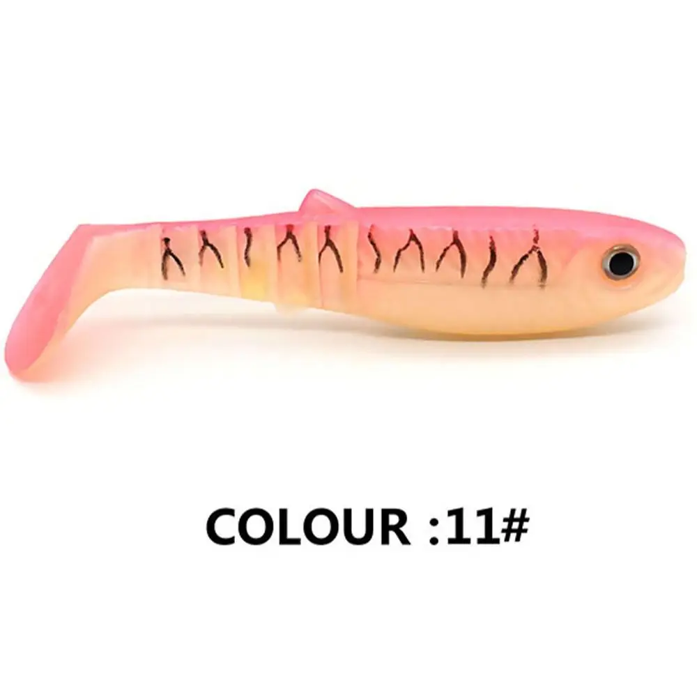 5PCS Fishing Tackle 8cm/6g T-tail Wobblers Silicone Worm Soft Lures Artificial Biomimetic Minnow Bass Lure Pike