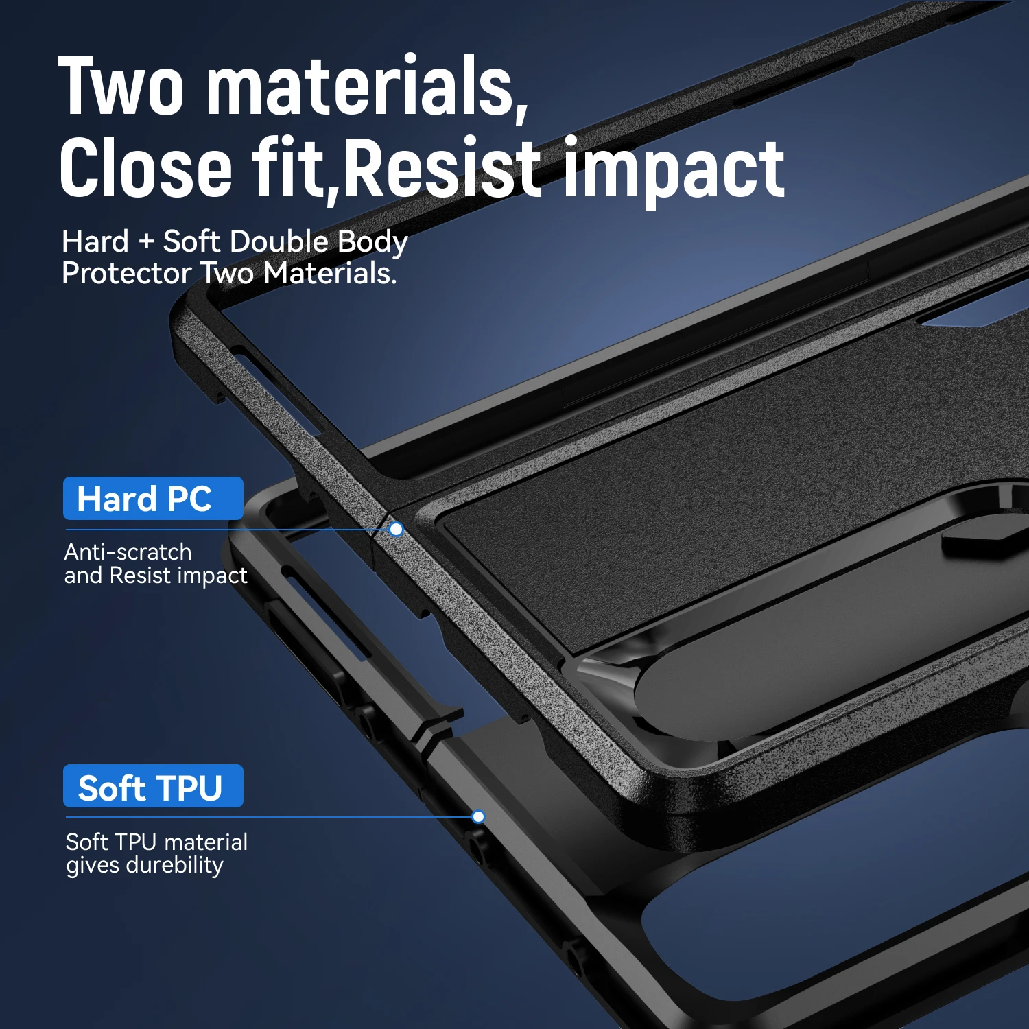 2 in 1 Hybrid Rugged Armor Shockproof Phone Case For Samsung Galaxy Z Fold 4 TPU Frame Hard Plastic Protective Back Cover Fundas