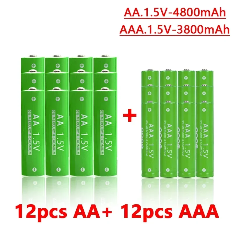 Aa aaa wiederauf ladbare Alkali batterie aa 1,5 V 4800mAh/1,5 V aaa 3800mAh Taschenlampe spielzeug Uhr MP3-Player ersetzen Ni-MH-Batterie