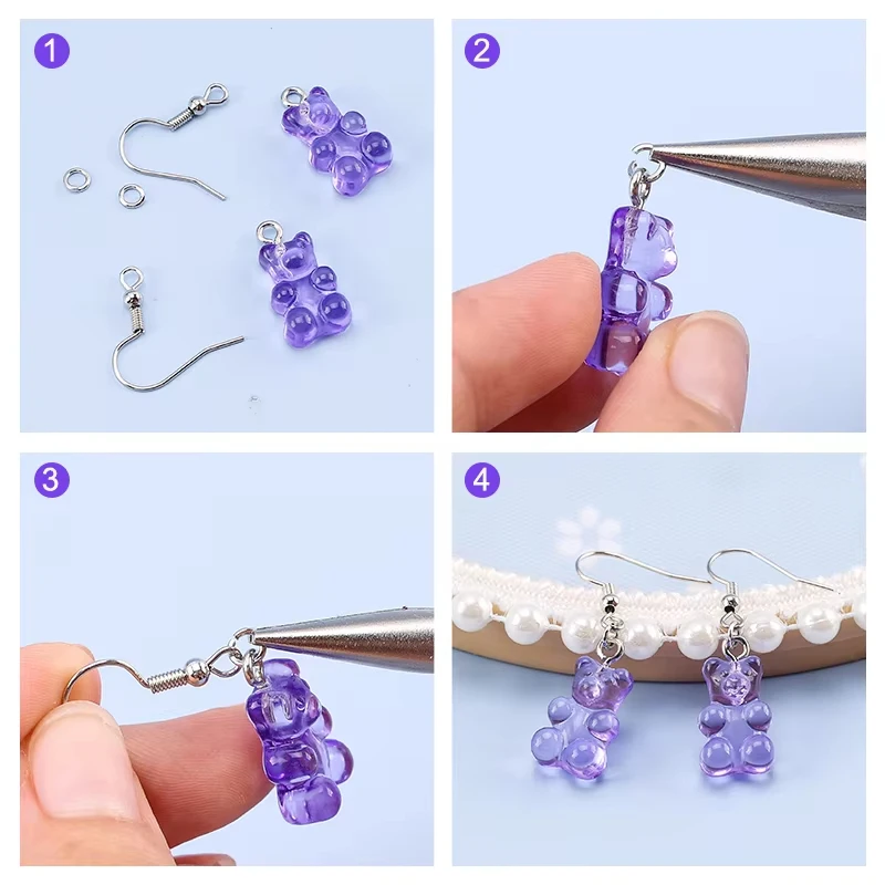 300-teiliges Ohrring-Set, hypoallergen, Ohrringhaken, Biegeringe, durchsichtige Gummi-Ohrring-Verschlüsse für Schmuckherstellung, Zubehör – Detail 6