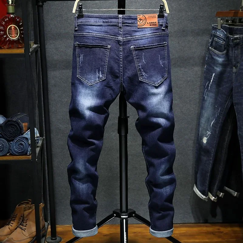 New Spring Autumn Korean Fashion Stretch Denim Boys Boyfriend Jeans Designer Clothes Skinny Trousers Male Slim Blue Ripped Pants