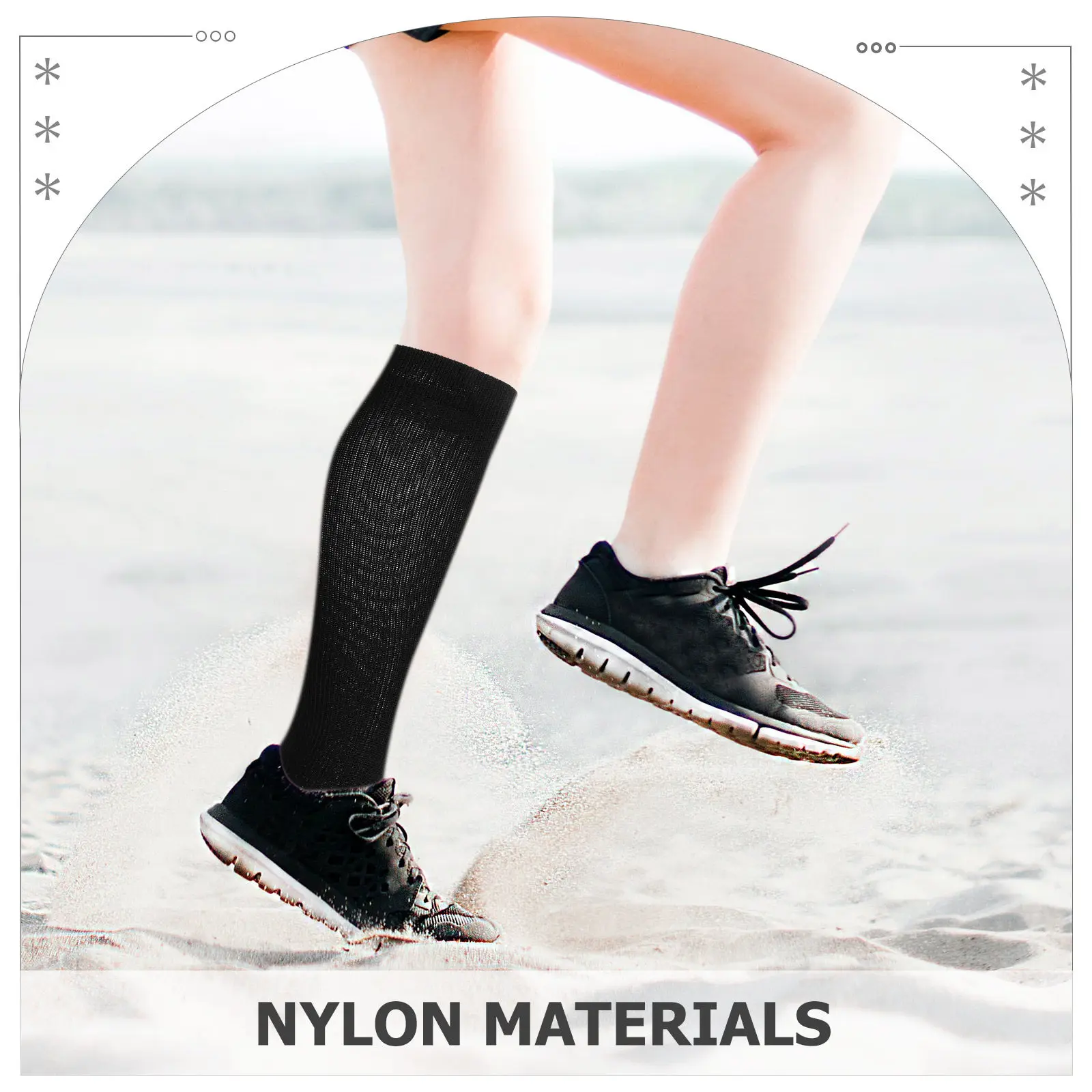 

10Pairs Compression Socks Nylon Breathable Sports Stockings Elastic Calf Socks for Basketball Hiking Workout Outdoor
