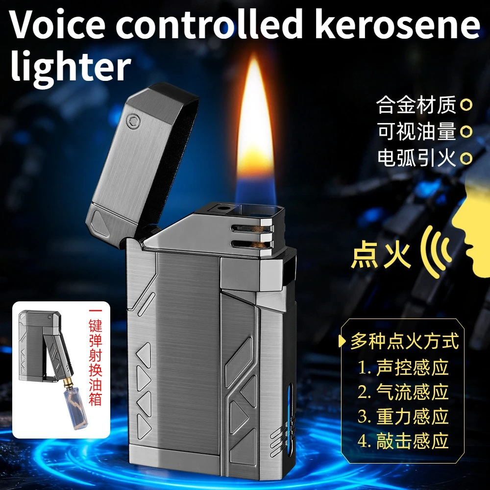 

New Voice Controlled Windproof Pulse Arc Ignition Lighter with One Click Ejection To Replace Fuel Tank