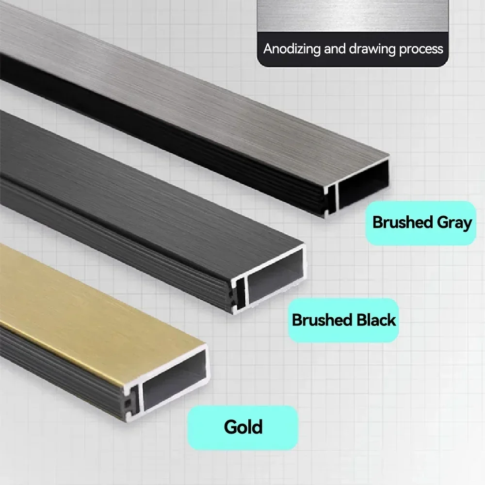 Aluminum Alloy Wardrobe Slide Rails Cabinet Clothes Rod Pole for Cabinet Closet Hanging Rod Holder Storage Rack with Flange