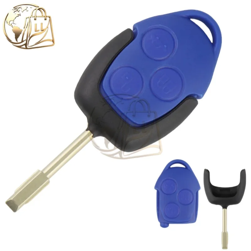 OEM 4D63 Chip 433MHz 3 Buttons Blue Remote Car Key For Ford Transit VM WM 2006 - 2014  6CIT15K601 6C1T15K601AG