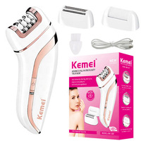 Kemei Women Epilator Electric Lady Hair Removal Facial,Body, Leg,Bikini,Legs,Arms,Armpit Hair Remover Underarms Rechargeable