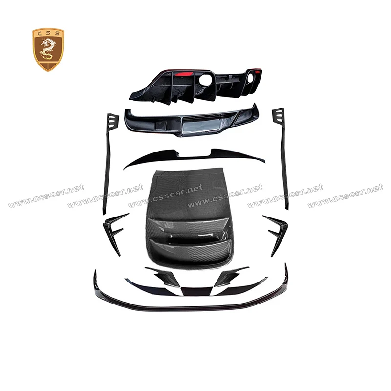 Upgrade Facelift Keyvany Style Body Kit For Ferrari F8 Carbon Fiber Car Front Diffuser Splitters Rear Bumper Air Vents spoiler