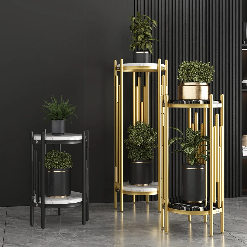 Nowoczesny, minimalistyczny, luksusowy stojak na rośliny doniczkowe, salon, wieloziomowy stojak na kwiaty, styl skandynawski, zielona półka na rośliny, półka na rośliny