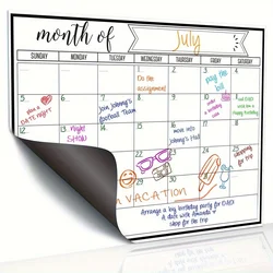 Magnetic Fridge Calendar - Strong Magnetic Backing, Smooth Dry Erase Surface, Practical Calendar, Durable Whiteboard