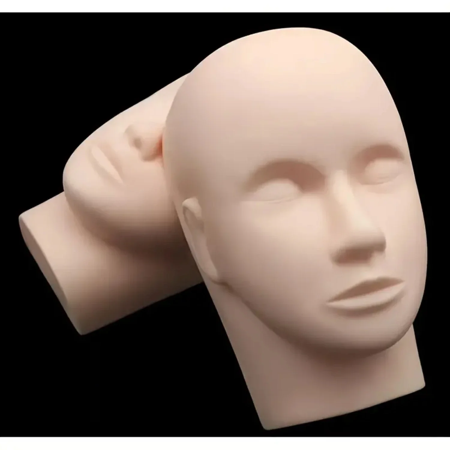 Practice Silicone Mannequin Head Model for Grafting Eyelashes and Beauty Facial Massage Training Dummy, Ideal for Medical Studen