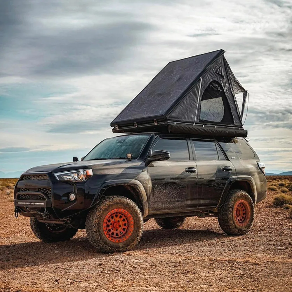 Aluminium Hard Shell Outdoor Folding 4 Person SUV Camping Triangle Car Roof Top Tent 600D Polyester  Waterproof naturehike