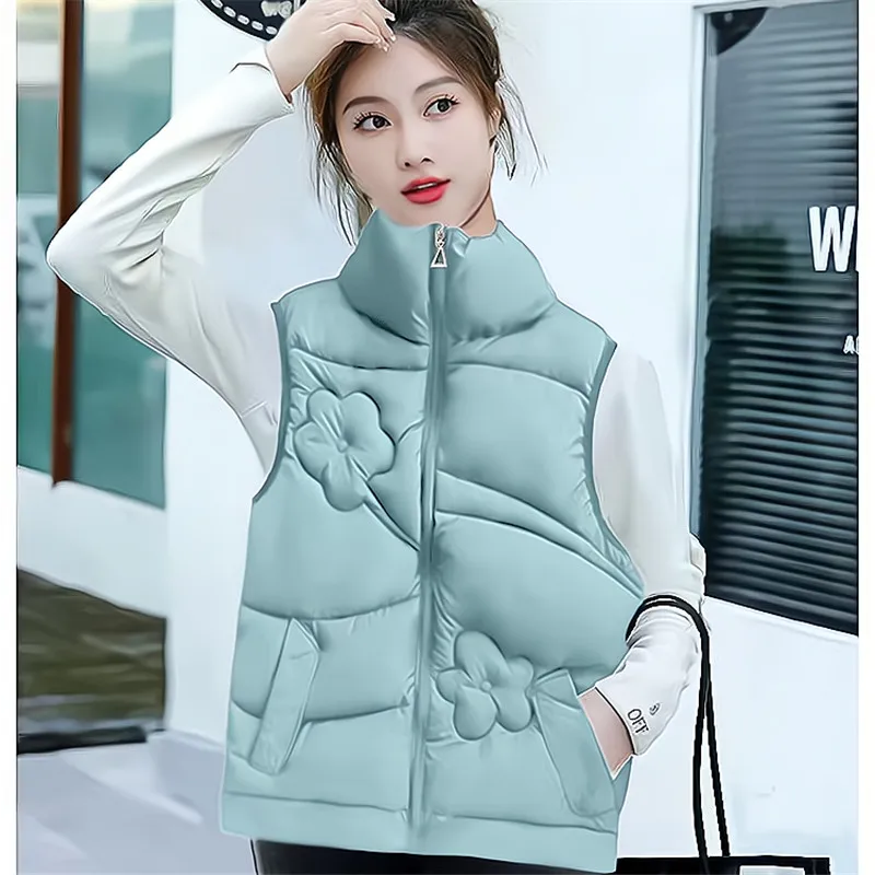 Sleeveless Jacket Ladies Parkas Downy Cotton Vest Coat Women's Autumn Winter New Versatile Style Age-Reducing Waistcoat Outwear