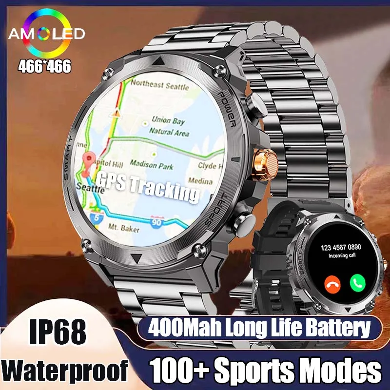 

New men's smartwatch IP68 Waterproof Men's Original design HD Bluetooth Call 100+ dial 1.43-inch AMOLED screen for Huawei XIaomi