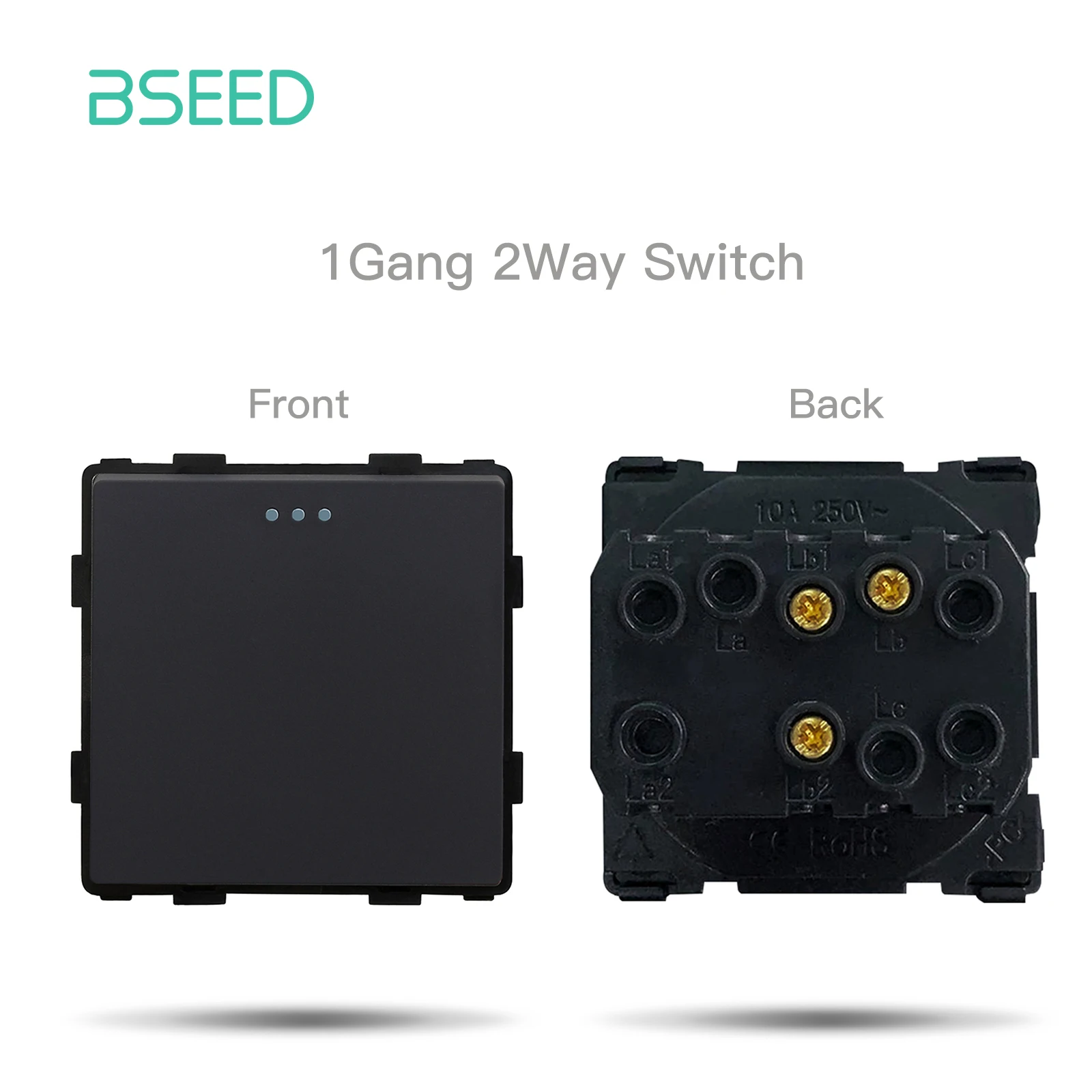 Bseed EU Standaard USB Type-C Socket Onderdelen Knopschakelaar Internet TV HDMI Satelliet Met Glazen Frame Zwart DIY Functie Onderdelen