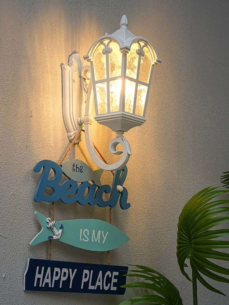 

Solar wall lamp outdoor waterproof American retro villa door wall hanging lamp outdoor courtyard garden balcony wall lamp