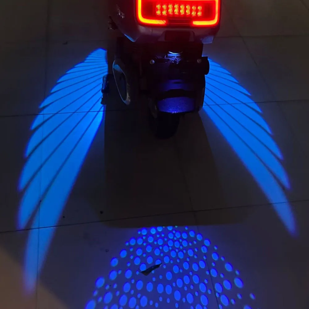 Universal Motorcycle Angel Wings Welcome Light Projection Light With APP Control Carpet Light Modification  RGB Light