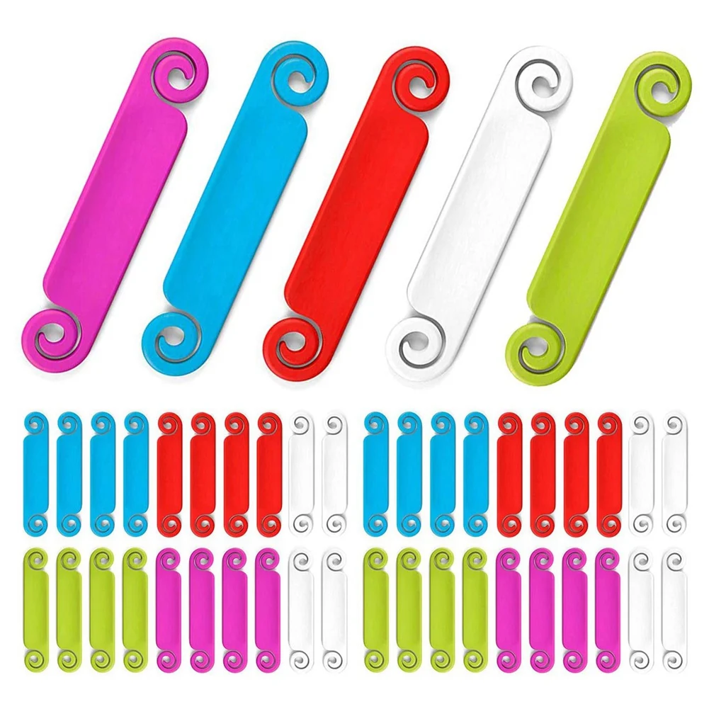 Efficient 80Pcs Cable Labels Tags For Marking Wires Multicolored Cable Management Labels Clip Cord Cable Identification Marking
