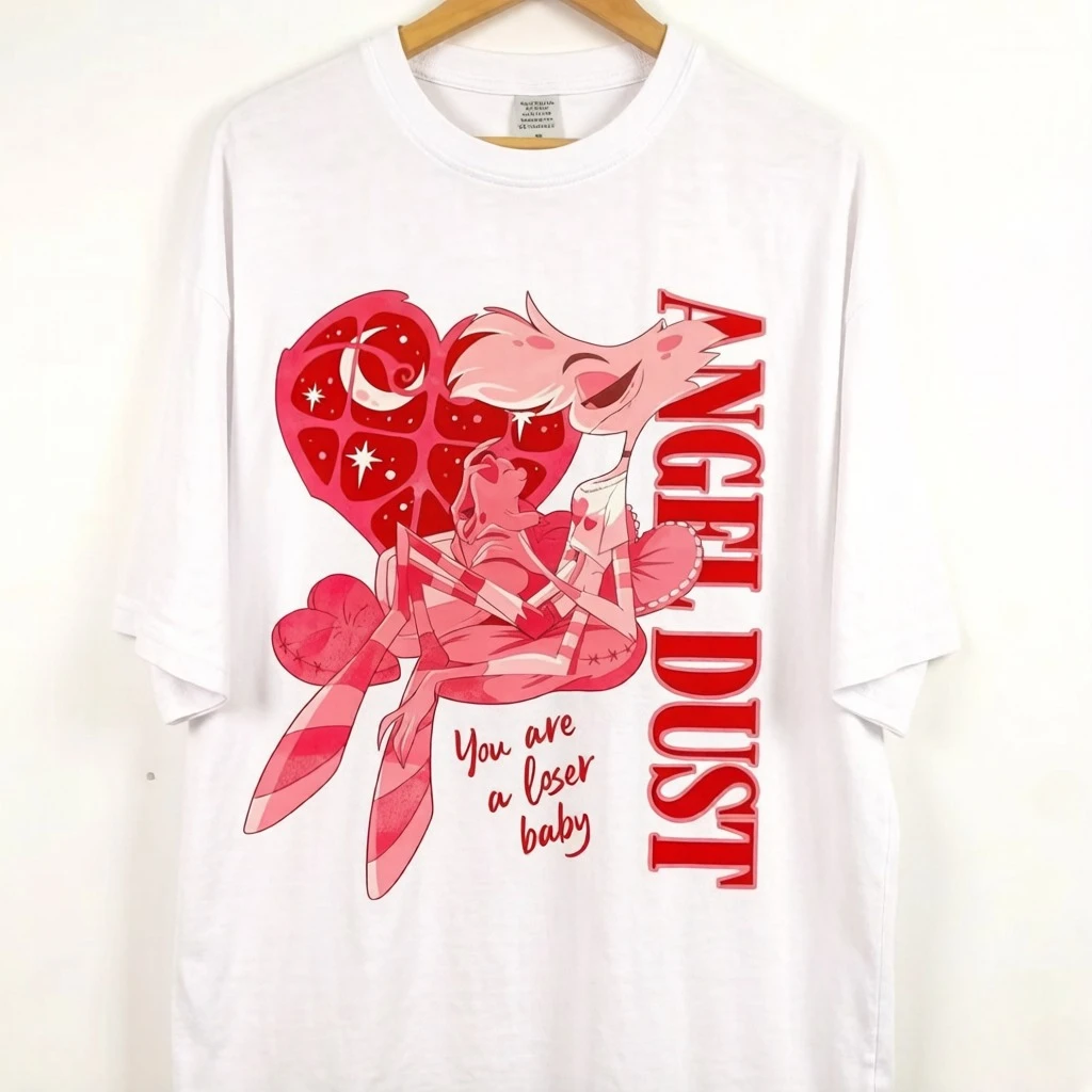 Summer Angel Dust Shirt Funny Fans Gift, Angel Dust Vivziepop Hazbin Shirt, Angel Dust Men's Shirts Cheap Clothing