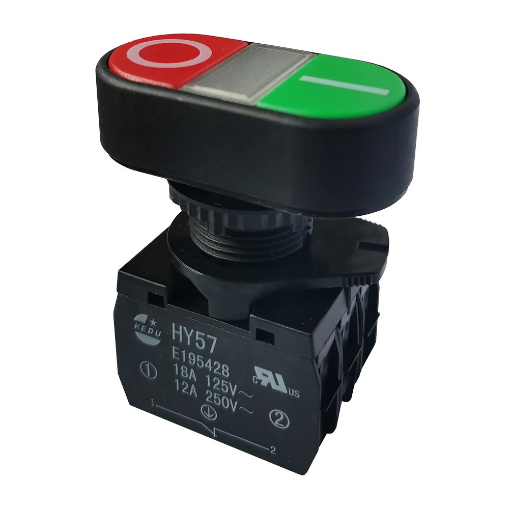 1 peça interruptores de botão KEDU HY57 para aparelhos elétricos industriais e dispositivo semelhante 1NO 1NC AC125V 250V 400V E 195428