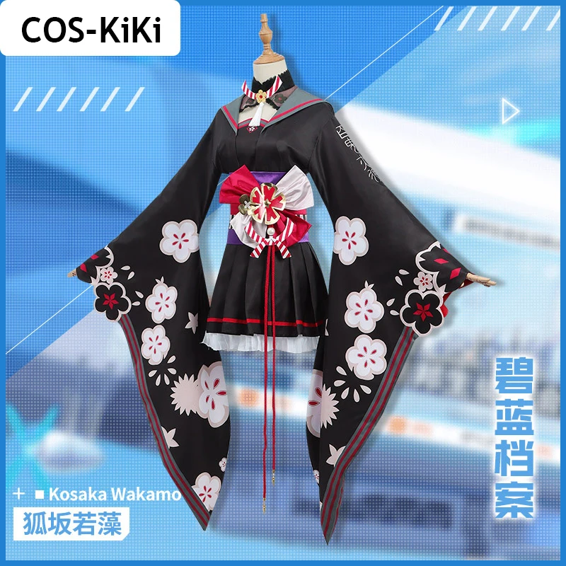 COS-KiKi Blue Archive Kosaka Wakamo Game Suit Cosplay Costume Lovely Kimono Uniform Halloween Carnival Party Role Play Outfit