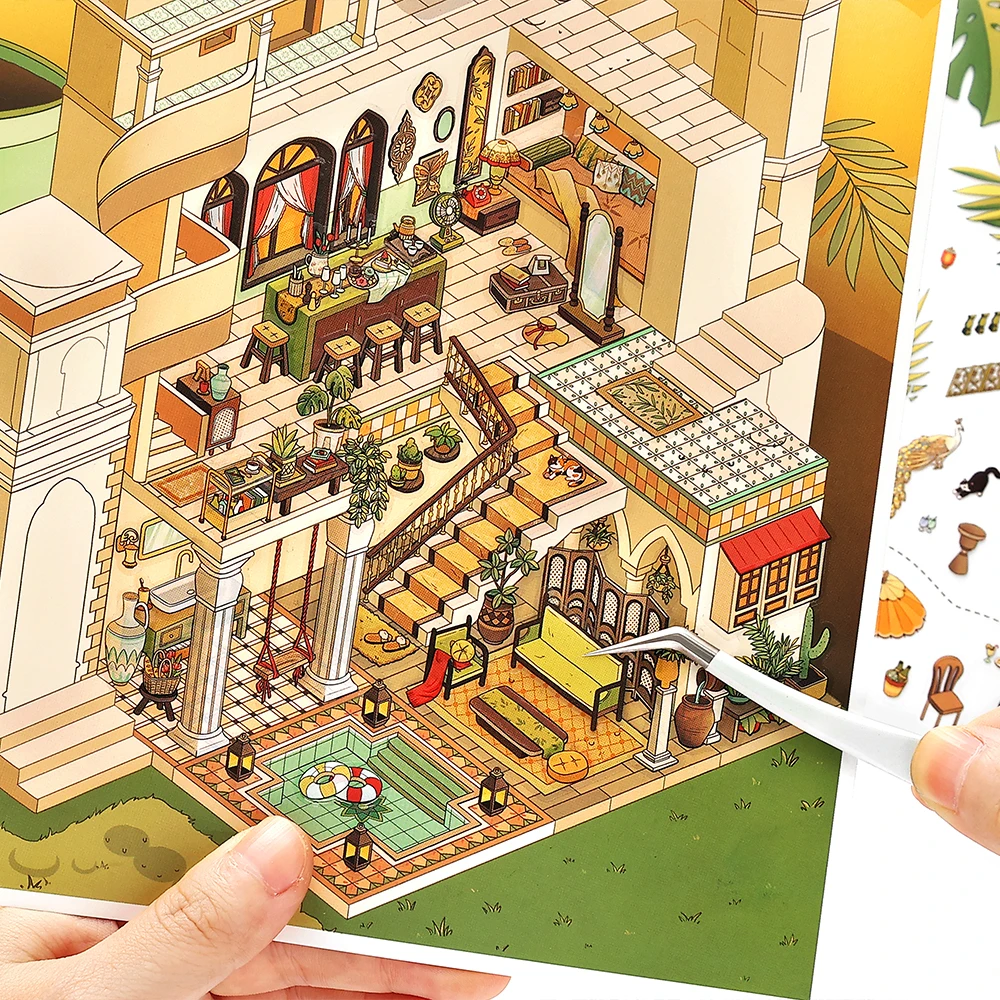 ملصقات Mr. Paper My Cottage Diorama المجلد 17 - ديكور مجلة المشهد الغريب، مواد تخطيط القلعة ثلاثية الأبعاد، مجموعة ثقافية ذاتية الصنع #6