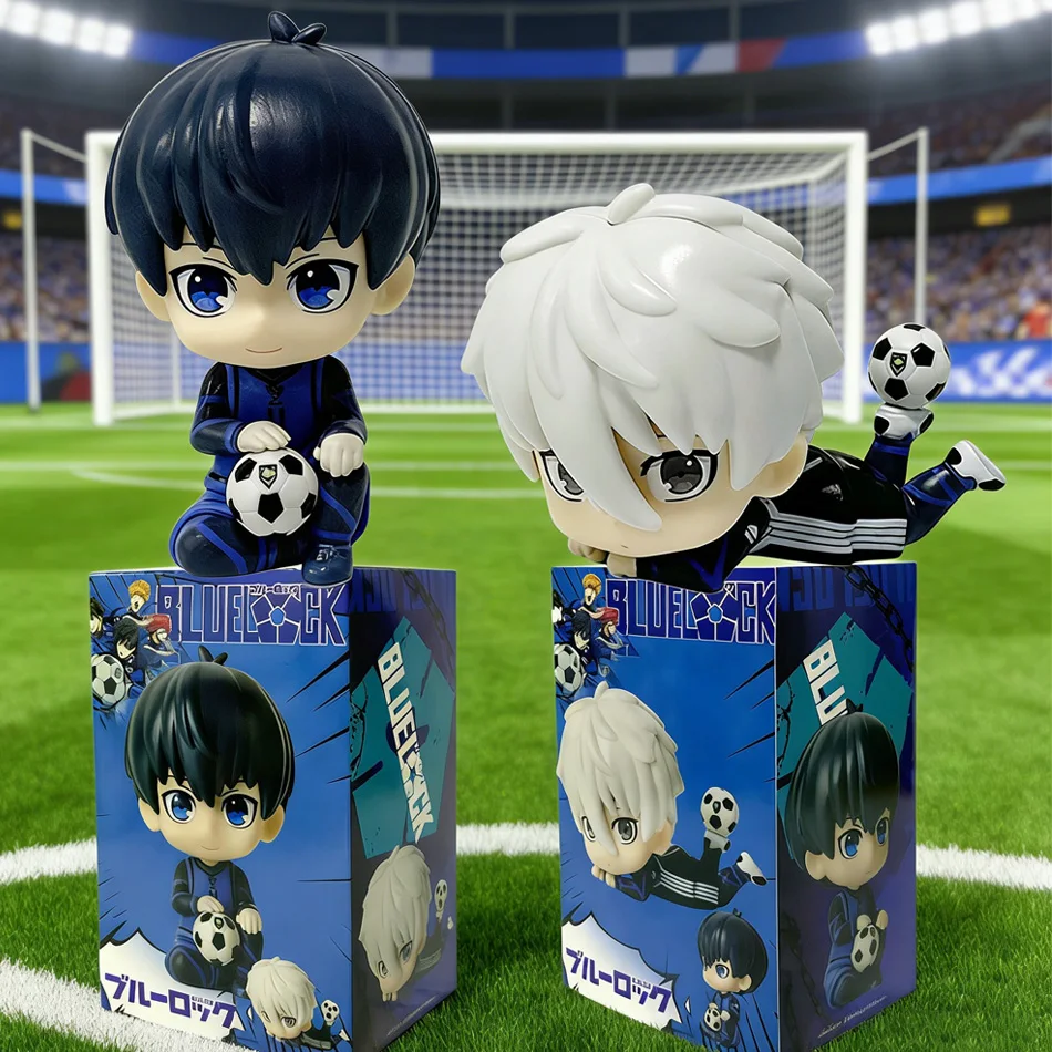 Neue Blue Lock Anime-Figur Q-Version Nagi Seishirou Actionfigur Kawaii Isagi Yoichi Figurine PVC Sammlermodell Puppe Spielzeug