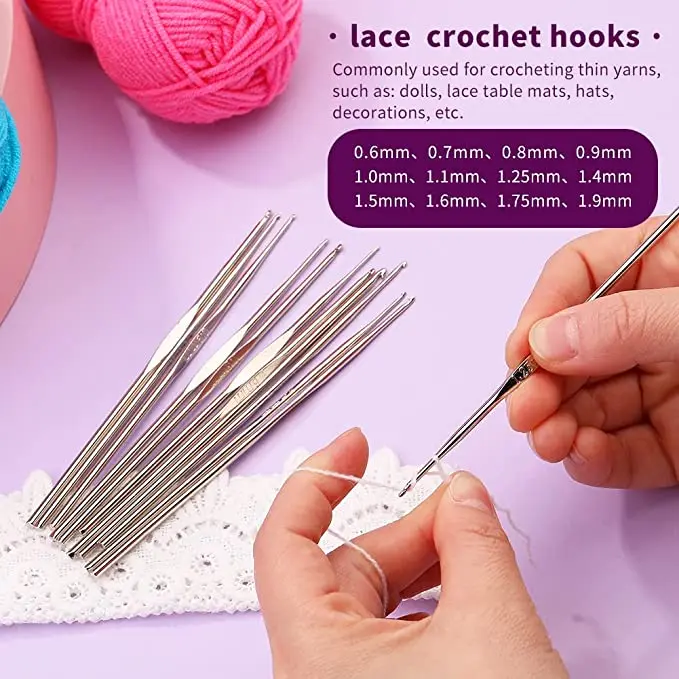 87 Pcs Crochet Kit for Beginners, Crochet Starter Kit, Crochet Needles Set with 12 Yarn Balls Plastic Sewing Needles Stitch Mark