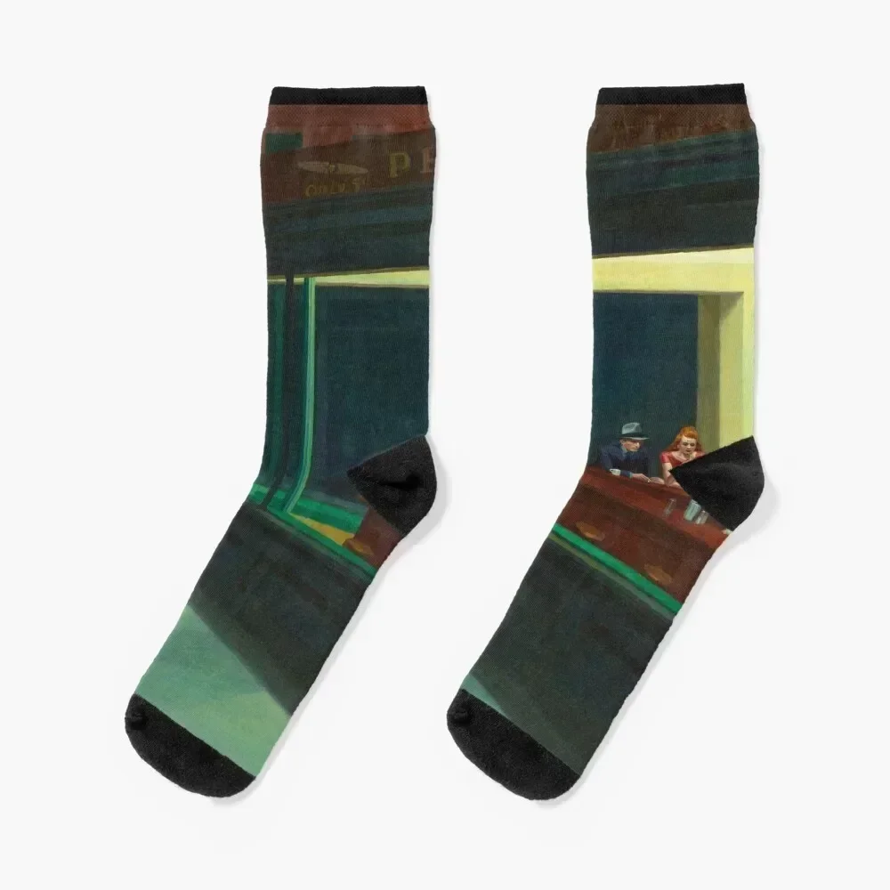 

Nighthawks, by Edward Hopper, Oil on Canvas, 1942. Socks sports and leisure happy designer brand Novelties Boy Socks Women's