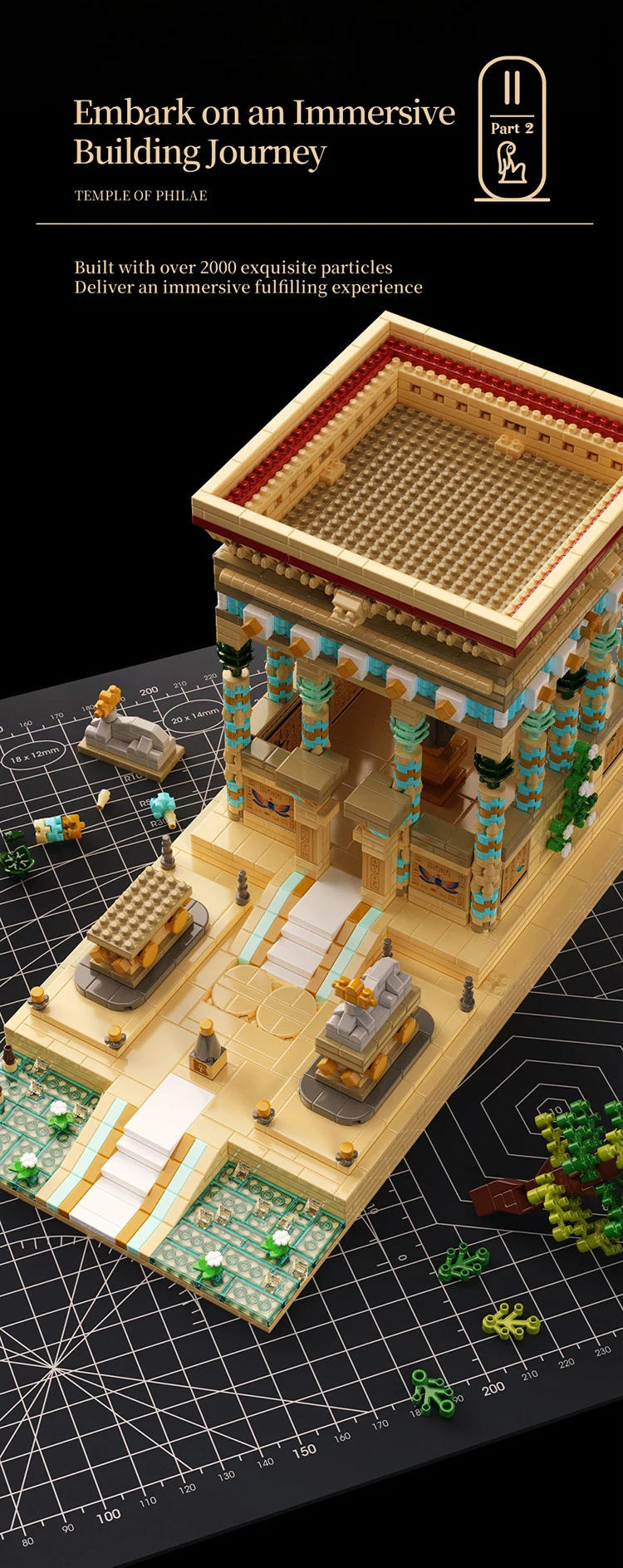 2015PCS Temple Of Philae MOC Building Blocks Ancient Egyptian Micro Mini Architectural DIY Model Bricks Toy Statues Gift