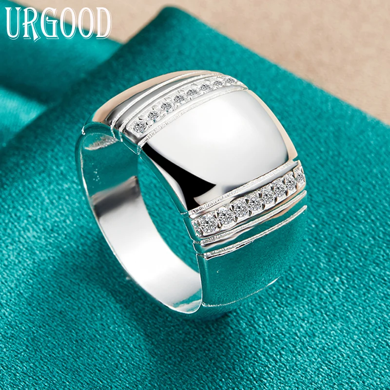 

925 Sterling Silver AAA Zircon Round Smooth Ring For Women Man Party Engagement Wedding Romantic Fashion Jewelry Gift