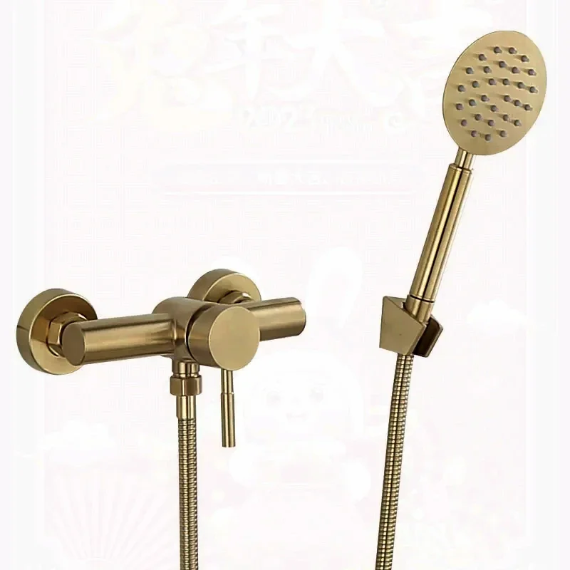 

Gold Bathroom Shower Faucet Set Wall Mounted Brushed Gold Shower Faucet, Bathroom Cold and Hot Bath and Shower Mixer Taps
