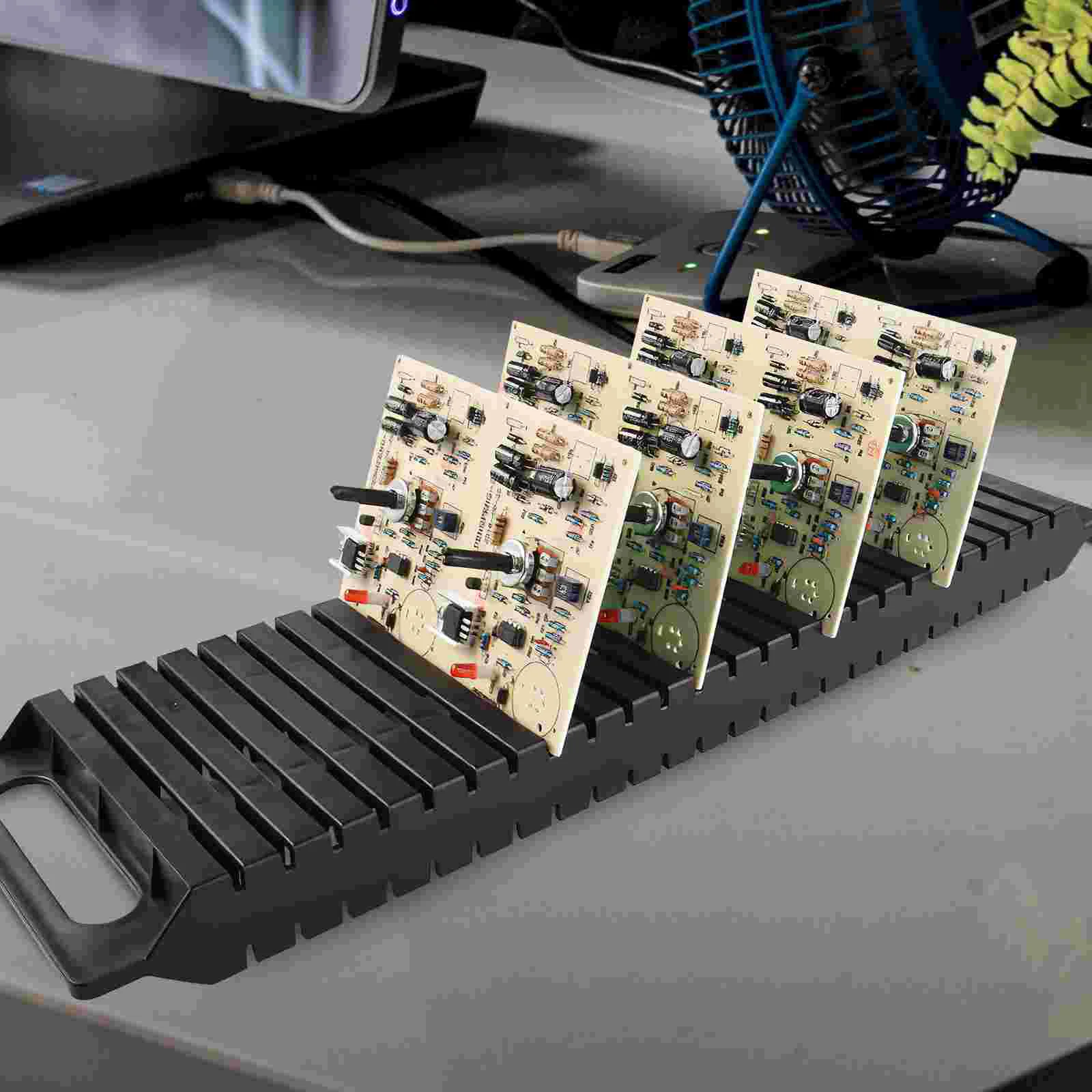 3 Pcs Anti-static Bar Rack PCB Board Holder Binaural Circuit Storage ESD Circulation Shelf Plastic Bracket Stand