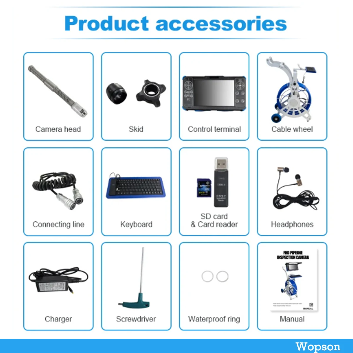 Caméra Statique FHD 1920x1080 pour Inspection d'Égouts, Objectif de Touriste