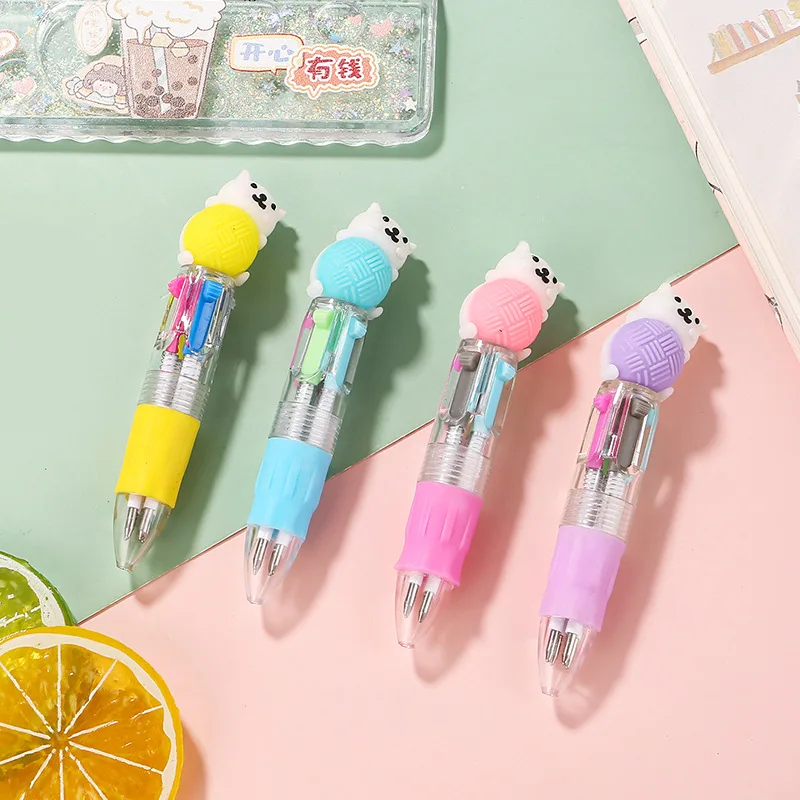 Imagem -05 - Multicolor Retrátil Mini Caneta Esferográfica Canetas Kawaii Cartoon Kids Writing Papelaria Material Escolar e de Escritório Cores 30 Pcs por Lote