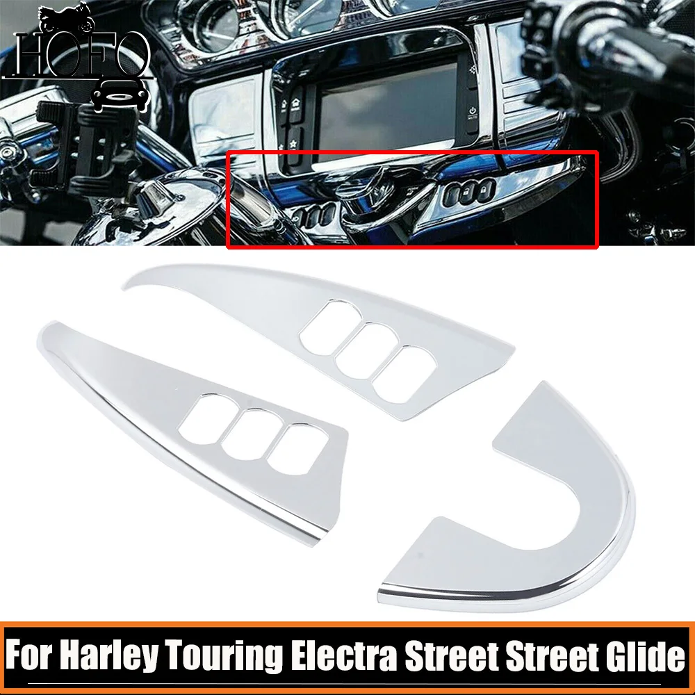 

3 Pcs Motorcycle Front Inner Fairing Trim Panels Cover Switch Panel Accent Cover For Harley Touring Electra Street Street Glide