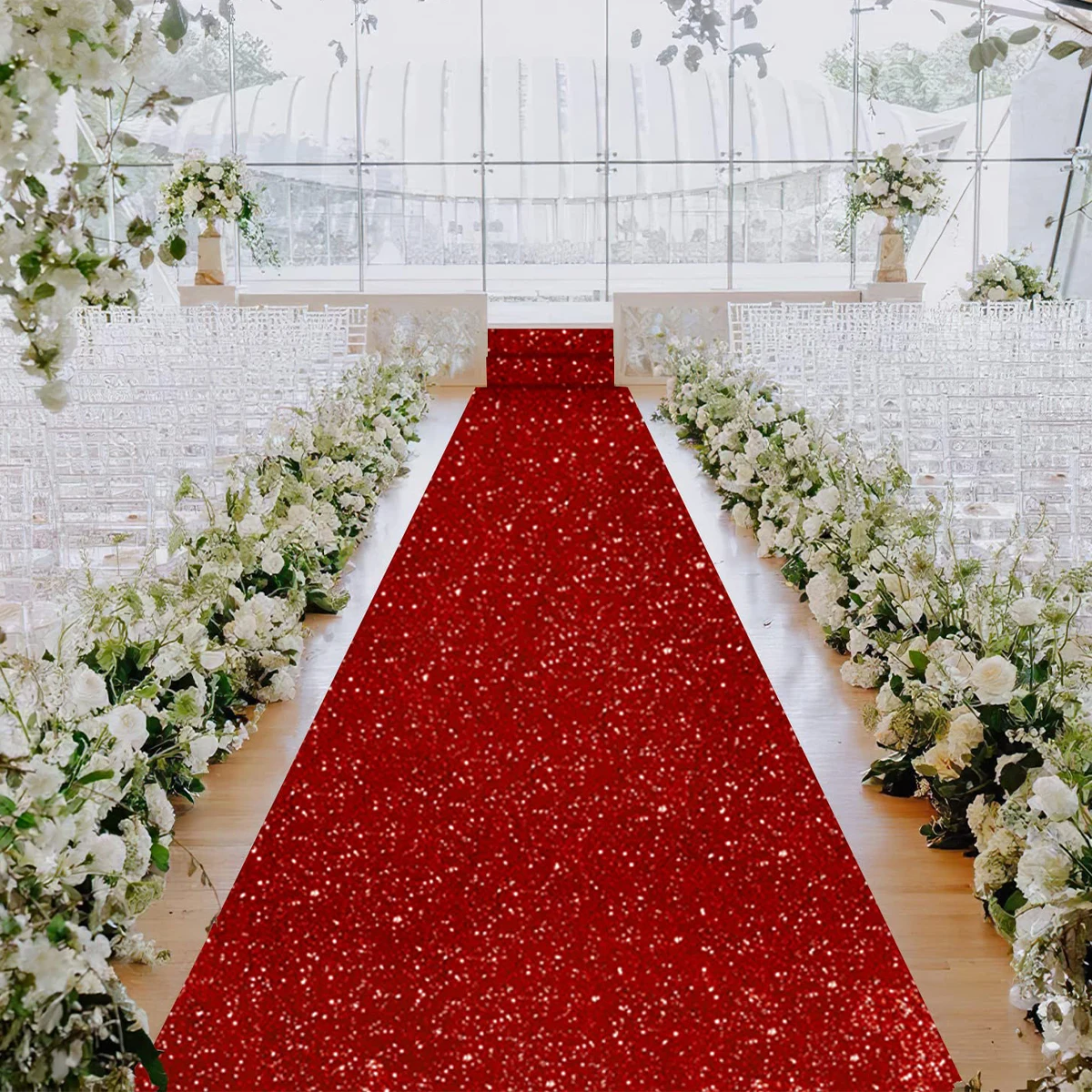 

Non-woven Glossy Carpet Rustic Wedding Banquet Supplies Long Sparkling Runway 1st Birthday Party Decor Kid Favors Glitter Carpet