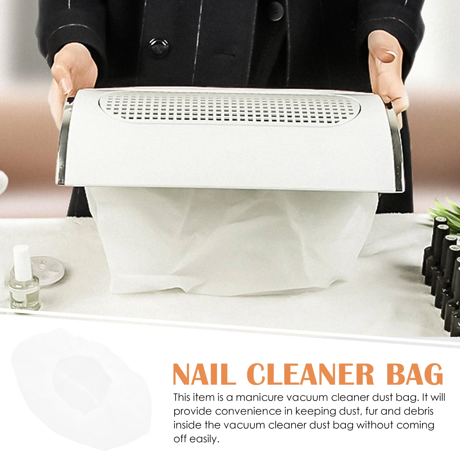 

5Pcs Suction Collector Bag for Nails Easy to Use and Remove Dust Pouch Nail Dust Collector Bag Nail Cleaner Pouch