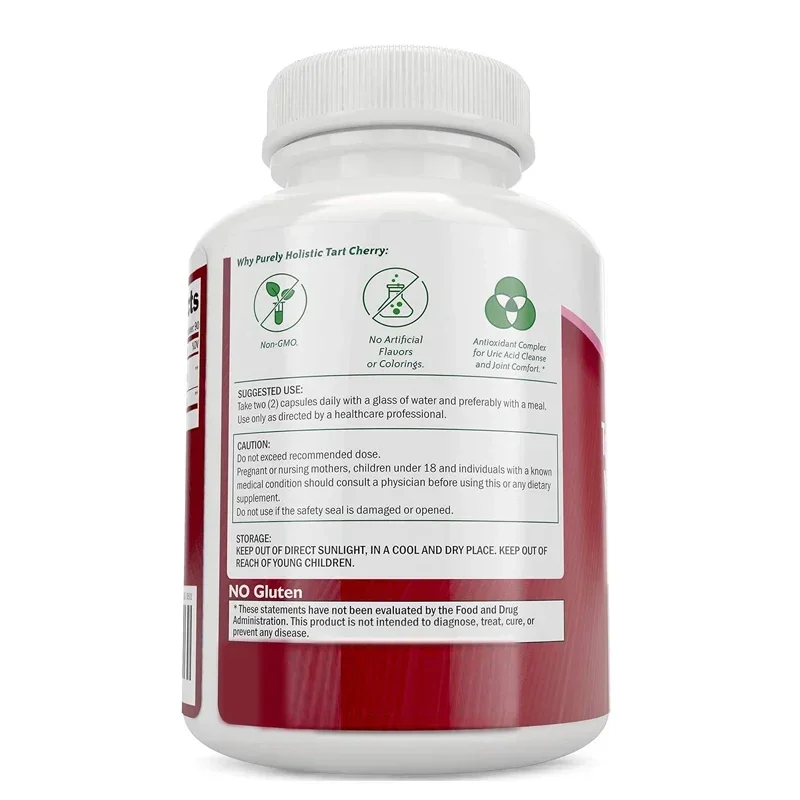 Sour Cherry and Celery Seed Powder Extract 1000mg 60 Capsules Supplied for 1 Month Advanced Uric Acid Cleansing Joint Comfort