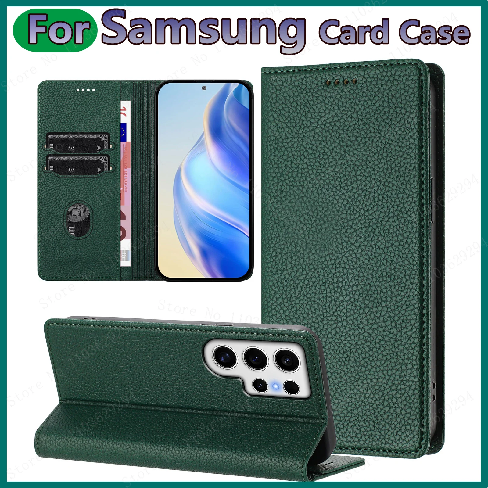 حافظة لهاتف سامسونج جالاكسي S25 S24 S23 S22 S21 S20 Ultra S10 S9 S8 Plus حامل بطاقة محفظة جلدية مغناطيسية Satnd غطاء هاتف #2