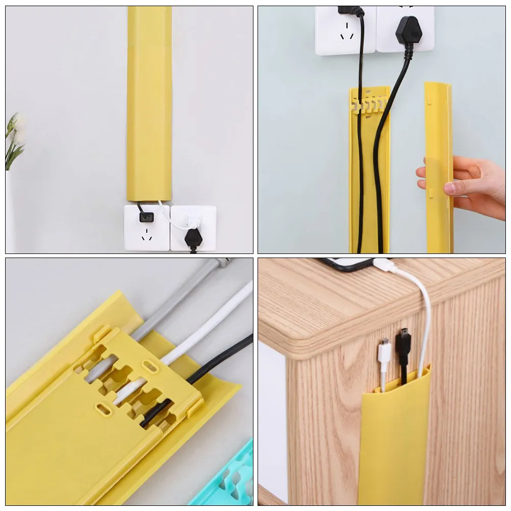 4Pcs Premium Cable Organizer Box for Charging Cables Socket Storage Wire Management Multi-Slot Cover Design Non-Slip Base