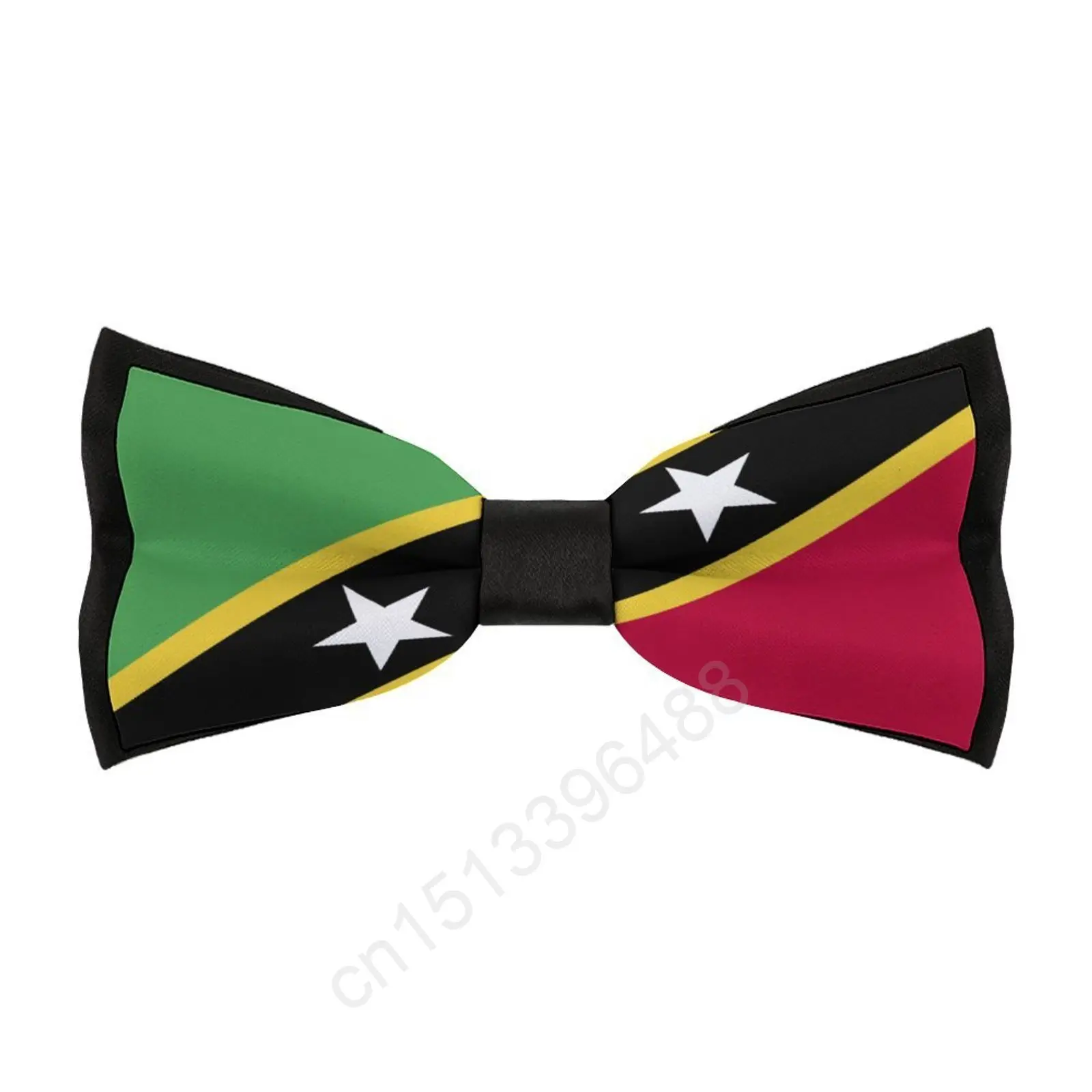 

Polyester Saint Kitts And Nevis Flag Bowtie for Men Fashion Casual Men's Bow Ties Cravat Neckwear For Wedding Party Suits Tie