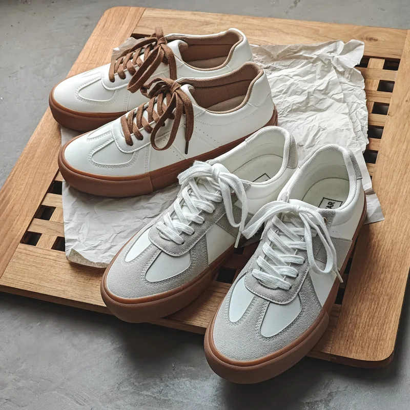 Sepatu kasual Vintage pria wanita, sepatu latihan tentara sepatu olahraga sepatu Lace-up sepatu Unisex pria sepatu Skateboard wanita baru