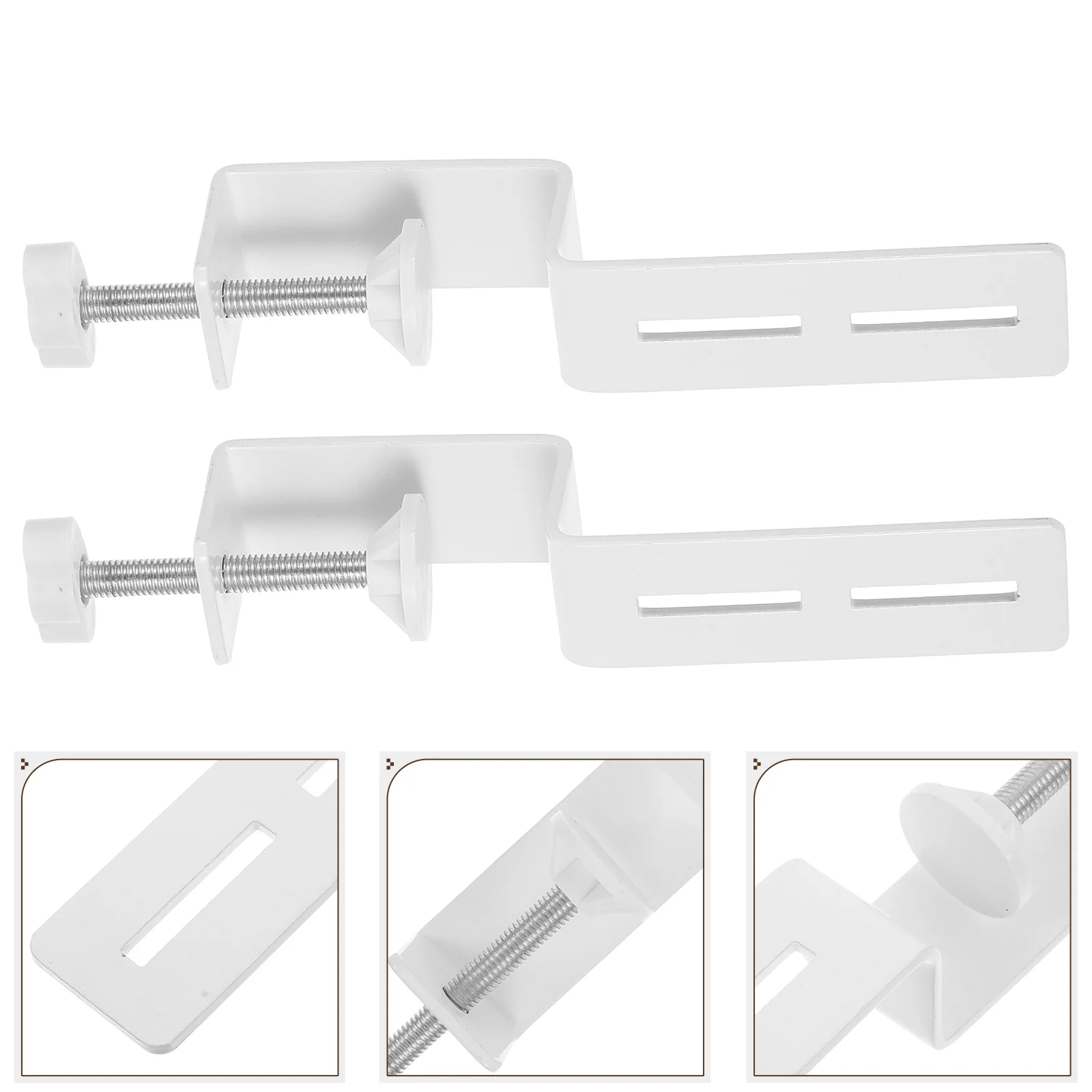 

2Pcs Durable Carbon Steel Pegboard Storage Accessories Easy Install Desk Clamp C Bracket for Workstation and Home Office White