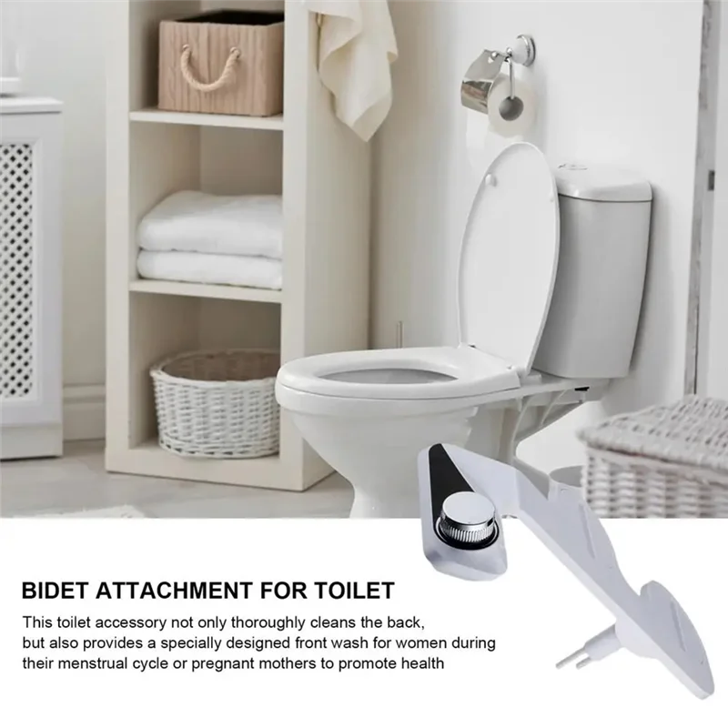 75STO-Toilet Bidet Attachment Rear Wash Bidet Attachment Bidet Seat Double Nozzles Convenient Toilet Bidet Water Sprayer Bidet