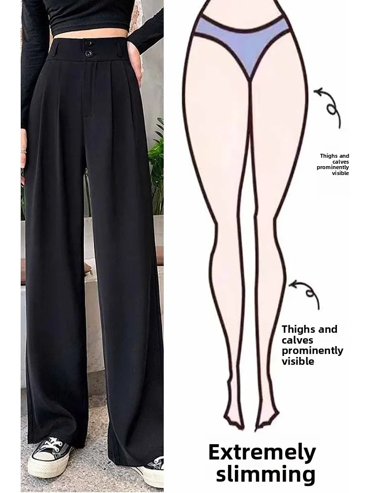 

Женские широкие брюки Bla Suit, весна-лето 2024, новые, для фигуры типа «груша», с высокой талией, прямые, в корейском стиле