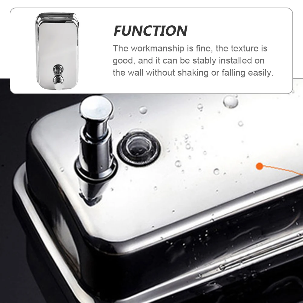 

1Pcs Wall Mounted Soap Dispenser Stainless Steel Hand Press Bathroom Storage Large Capacity Shower Shampoo Container