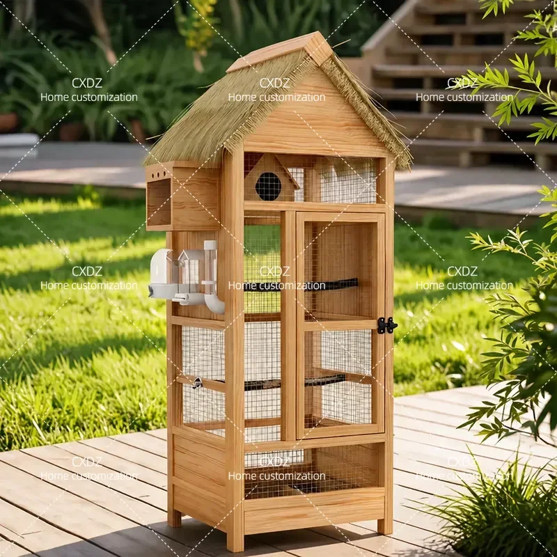 Parrot outdoor bird cage super large splash-proof medium antique style large space luxury bird villa waterproof and